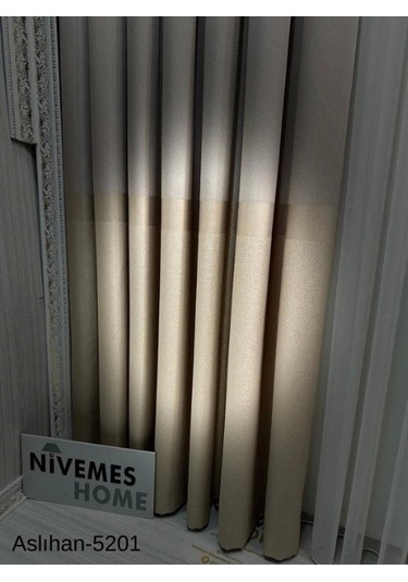 Nivemeshome Aslıhan Vizon Ft632116 V-5201 1/3 Sık Pile Fon Perde Apm Vizon