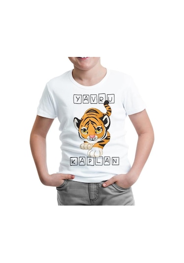 Lord Tshirt Yavru Kaplan Beyaz Çocuk Tshirt