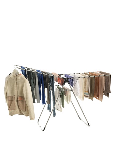 Le Modüler 2 Kanatlı Yer Tasarruflu Ve Pratik Dayanıklı Metal Malzemeli Çamaşır Kurutmalık Antrasit