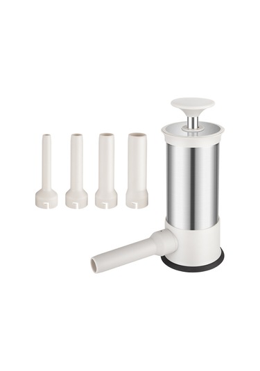 Gajeena Evde Farklı Boyutlarda Sosis Yapmak İçin 4 Farklı Dolgu Borulu Büyük Kapasiteli Evsel Sosis Makinesi Gümüş