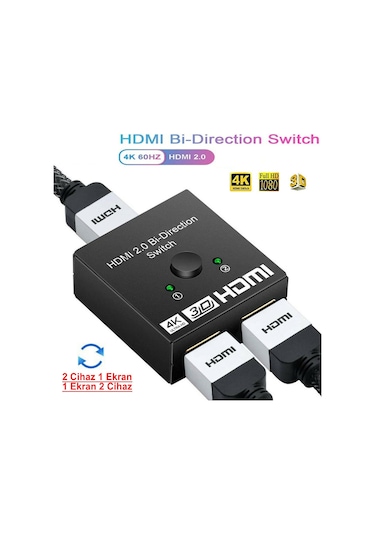 Maxgo MG-2162 2 Port Çift Yönlü 4K HDMI Çoklayıcı Splitter Switch Çoğaltıcı
