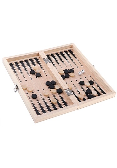 Homyl Katlanır Ahşap Satranç Takımı Oyuncak Karanlık-orman