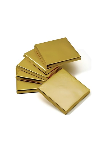 Blackeye The Essence of Chocolate Sütlü Çizgili Sargılı Kare Madlen Çikolata Altın Renk (100 Adet)