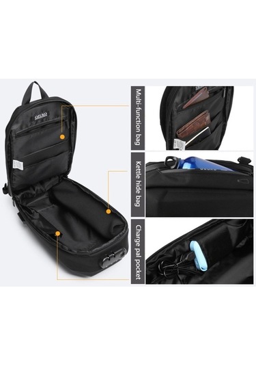 Createtech Omuz Çantası Erkek, Oxford Kumaş, Kahverengi, Hırsızlık Önleyici Bağlantılı Askı - Kj Kahverengi