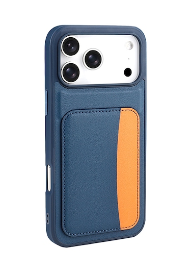 İphone 17 Pro Kılıf Kartlıklı X-kart Silikon Kılıf Lacivert