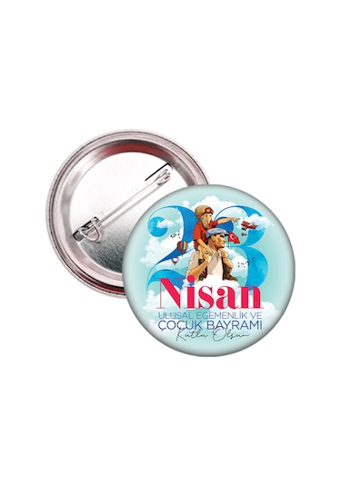 20 Adet - 23 Nisan Öğrenci Rozeti Model 5 Çok Renkli