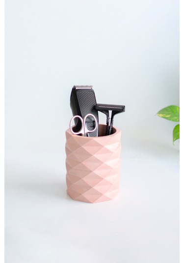 Dekoratif Geometrik Kalemlik Modern Beton Organizer Vazo Saksı Diş Fırçalık Ofis Düzenleyici Pempe