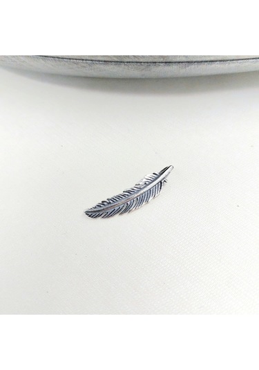 İpek Silver 925 Ayar Gümüş Tüy Unisex Kolye Gümüş