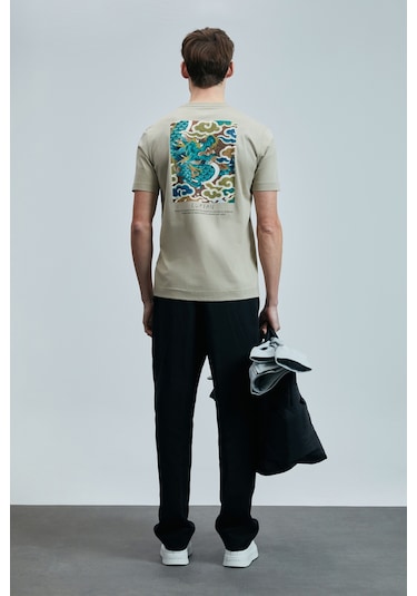Lufian Valor Modern Grafik T- Shirt Bej Bej 111020242100550 Bej