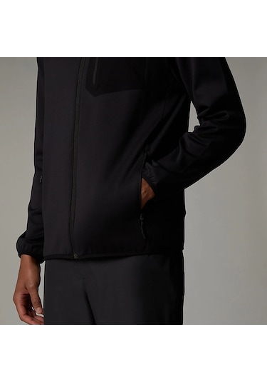 Siyah The North Face Erkek Fermuarlı Polarlı Outdoor Sweatshirt Crest Fz Nf0a897cjk31 Siyah
