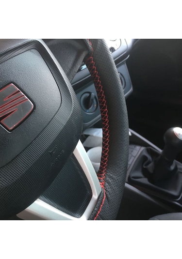 Deri Sarmalı Dikişli Kokusuz Oto Direksiyon Kılıfı
