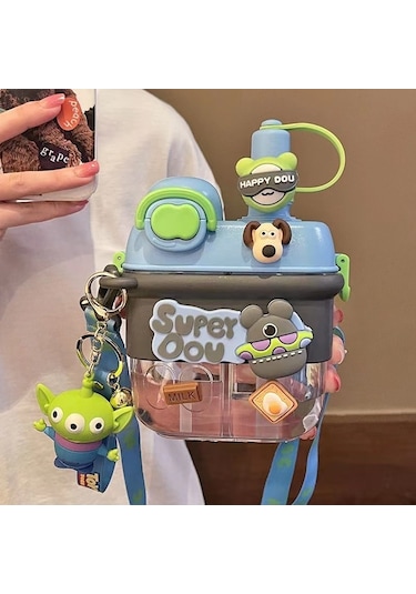 Yaz Saman Fincan Çift Içecek Çocuk Su Bardağı Kadın Öğrenciler Için Bölünmüş Bin Plastik Çift Bin Taşınabilir Su Isıtıcısı-800Ml Yeşil