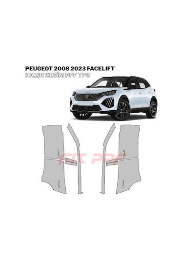 Peugeot 2008 - 2023 Facelıft 210 Mikron Premium Tpu Ppf Kaplama Seti-orta Grup