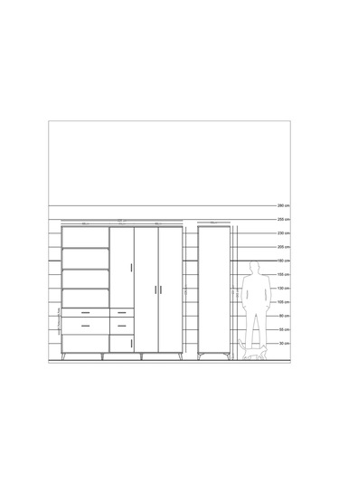 Kronos Dolap 14 Raflı 4 Çekmeceli 4 Kapaklı 220x59x243 Aytaşı-aytaşı/çam Aytası/atlas Çam