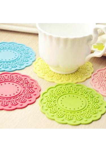 Silikon Kaymaz Dayanıklı Isıya Dayanıklı Pedler Ev Dekor Bardak Bardak Altlığı 6pcs Diğer