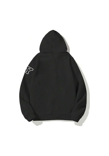 Kapüşonlu Oversize Sweatshirt Siyah Unisex Siyah
