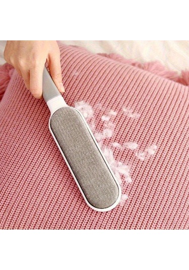 1 Adet, Yeniden Kullanılabilir Tüy Alma Fırçası, Tüy Alıcı, Dolaşık Açma Fırçası, Giysiler, Çamaşır, Kanepe, Yatak, Araba Koltukları Ve Kumaşlar İçin Saç Tozlama Fırçası Gri