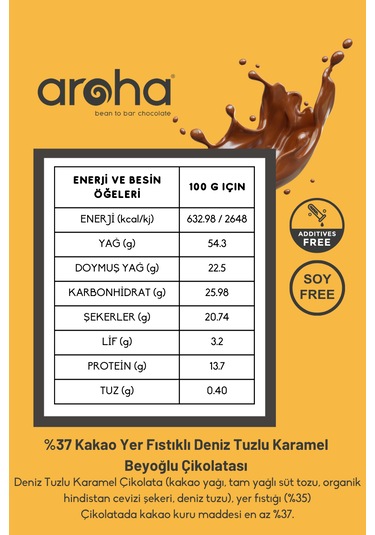 Yer Fıstıklı Deniz Tuzlu Karamel Beyoğlu Çikolatası - 250 G