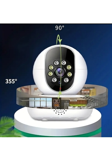 Qasul 1080p Çift Wifi 2.4/5 Ghz Ip Kamera Hareket Izleme Sesli