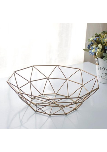 Suntek Geometrik Metal Tel Dekoratif Depolama Ekran Sepet Masa