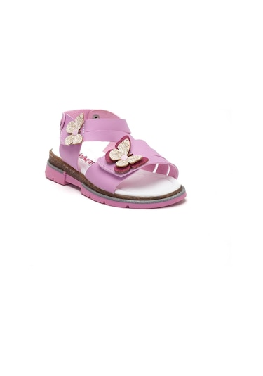 Dilimler Ayakkabı Şirin Genç Ortopedik Kelebek Pembe Kız Çocuk Sandalet-4143