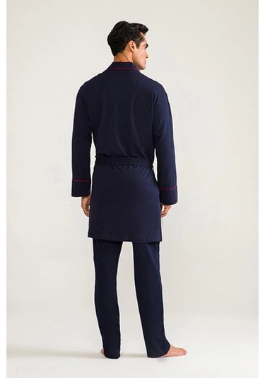 Alfa Aksesuar 03 D's Damat 03000 5'li Robdöşambr Erkek Damat Pijama Seti Lacıvert
