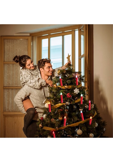 10 Tuşlu Uzaktan Kumandalı Mum Işığı Dekorasyonu-siyah