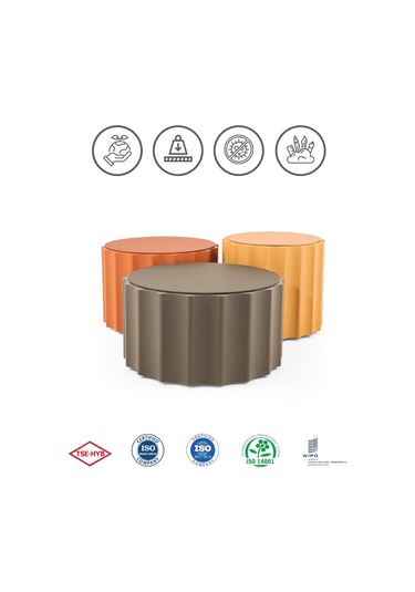 Mechanic Renkli Sehpa Takımı Rehome Beyaz - Turuncu