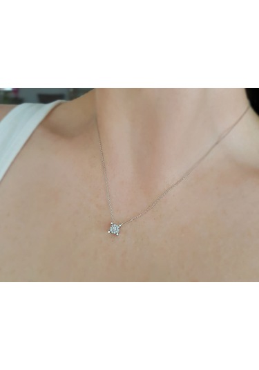 Sirius 0,50 Ct Görünümlü Modern Pırlanta Tektaş Kolye 0817P0052