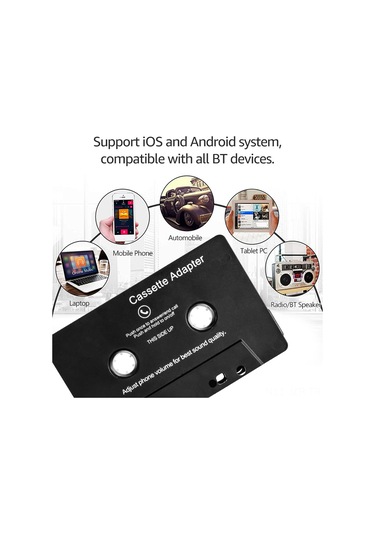 Geeroyoo Bluetooth Kaset Konvertörü - Araç Ve Ev Kaset Çalarları İçin Mp3/mp4 Oynatıcı,免提 Arama Desteği, Yeniden Şarj Edilebilir Pil