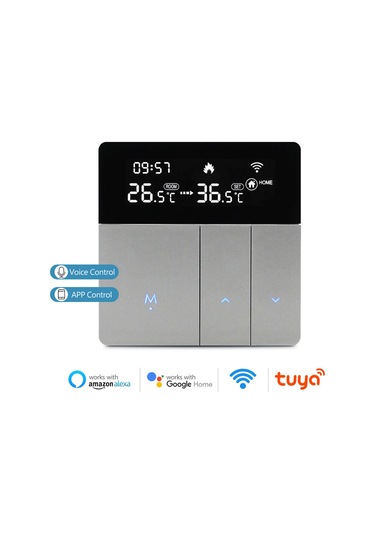 Xindoker Akıllı Su Isıtma Termostati, Wifi İle Uzaktan Kontrol, Doku Ve Ses Komutu, Büyük Lcd Ekran, Donma Engeli, Tatil Modu Ga Tipi