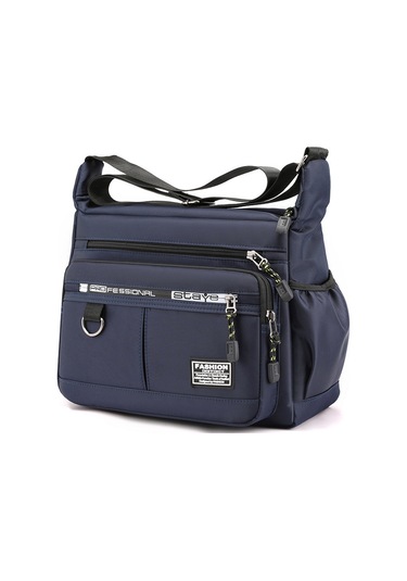 Uiowoo Büyük Kapasiteli Erkek Çantası Omuz Çantası Aşınmaya Dayanıklı Sırt Çantası Çok Cepli Çantası İş Gündelik Erkek Crossbody Çantası Koyu Mavi