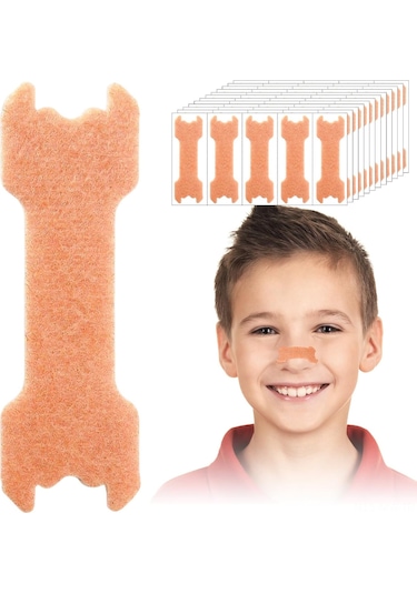 Moveevo 60 Adet Çocuk Burun Bandı - Solunum Geliştirici, Tırnaklama Azaltıcı, Uyku Kalitesi Artırıcı Non-woven Bez Burun Tırnaklama Bandı