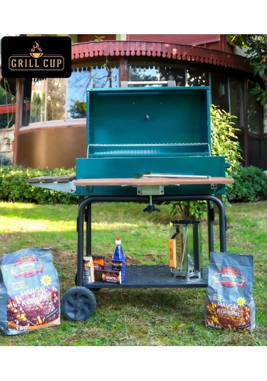 Grıllcup Gc75 Kömürlü Barbekü Bahçe Mangal Orman Yeşili