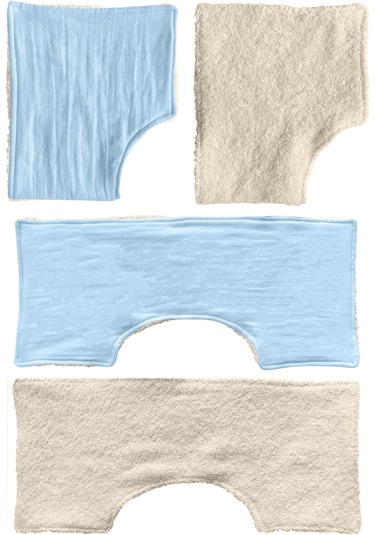 Müslin-havlu 2'li Çift Yönlü Omuz Bezi Gaz Çıkarma Bezi M-bej Krem - Mavi