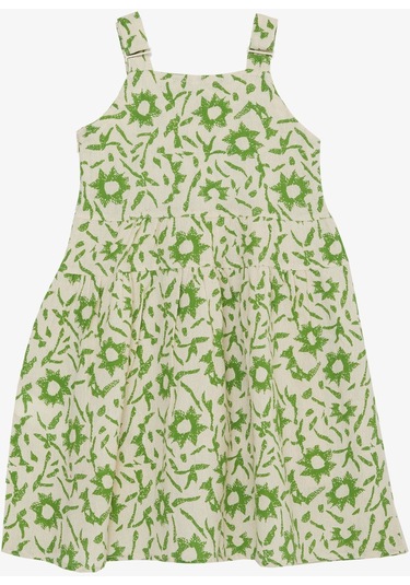 Escabel Kız Çocuk Elbise Desenli 5-9 Yaş, Krem-krem Krem