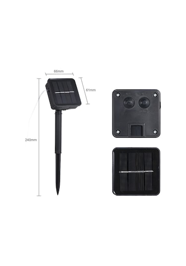 Hombey Kırmızı Güneş Enerjili Bakır Tel Işık Zinciri, 2 Metre 20 Led, 8 Işık Efekti, Çimen Ve Bahçe Için, 1.2w Beyaz