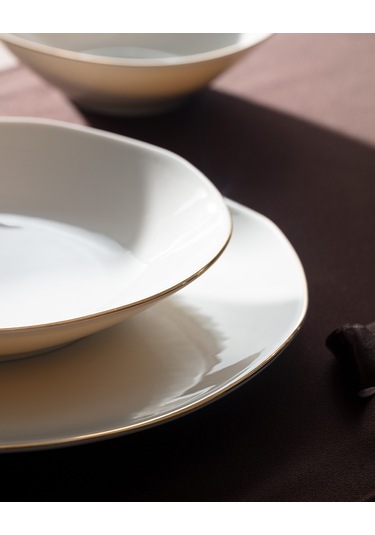 Madame Coco Collin 6 Kişilik 24 Parça Yemek Takımı - Beyaz/gold Çok Renkli