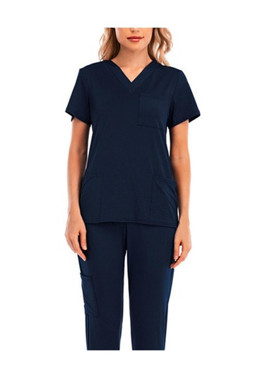 Dolıty Çok Cepli V Yaka İş Elbisesi Ile Nefes Xl-koyu-mavi