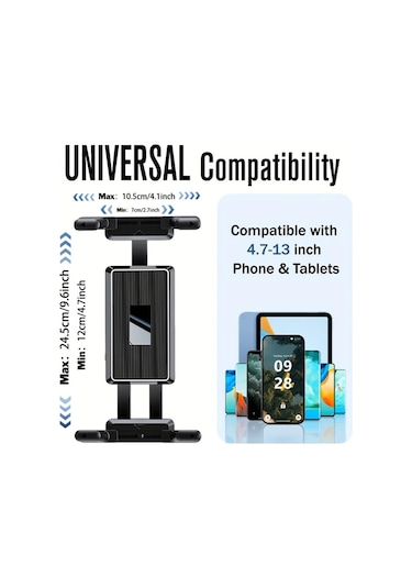 Honeybeeshop Yeni Tablet Tutucu Telefon Tutucu Black Mikrofon Standı Bariyer Ve Gidon İçin 4 7 İla 13 Inç Ekran