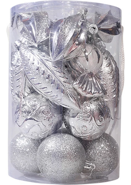 Buaoaos Noel Topu Noel Ağacı Kolye Özel Şekilli Top Karışık Stil-gümüşchristmas Decorations 001