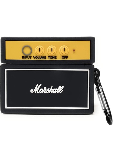 Apple Airpods Pro 3. Nesil 2025 Uyumlu Figürlü Silikon Kılıf Anahtarlıklı Kılıf Siyah - Sarı