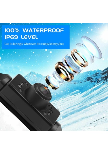 Folinda Araba Geri Görüş Kamerası, 7 Led Işıklı Ir Gece Görüşü, 170 Geniş Açı, Su Geçirmez, Plaka Çerçevesi Tipi