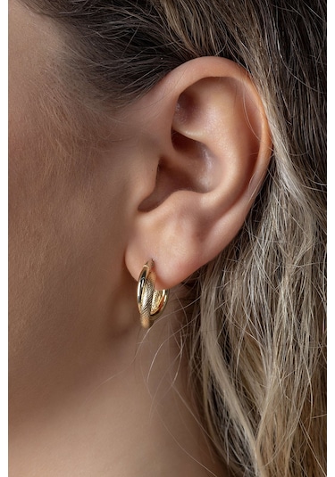 Moom Mücevherat Kadın 14 Ayar Altın İtalyan Halka Küpe N11.15550