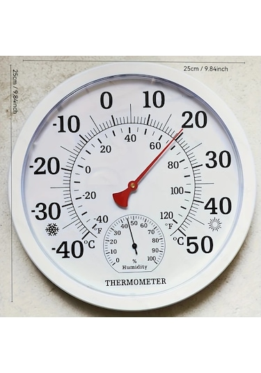 Topshop1 25cm Siyah Ev Bahçe Termometresi Kablosuz Nemölçer Abs Malzeme Pil Gerektirmez Hava Durumu Istasyonu