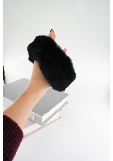 Bayan Peluş Lastik Toka-5100 Siyah