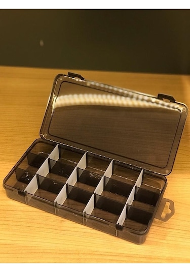 Bayev 2'li Füme Ayarlanabilir Bölmeli Düzenleyici Takı Kolye Boncuk Ilaç Küpe Yüzük Kutusu Organizer