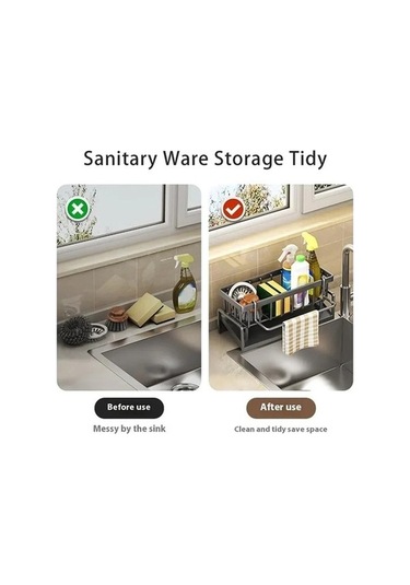 Tongxida Bosphorus Sünger Siyah Sepeti Raflar Raf Mutfak Lavabo Ev Drenaj Bez Beyaz - Pw Beyaz - Siyah Beyaz - Siyah