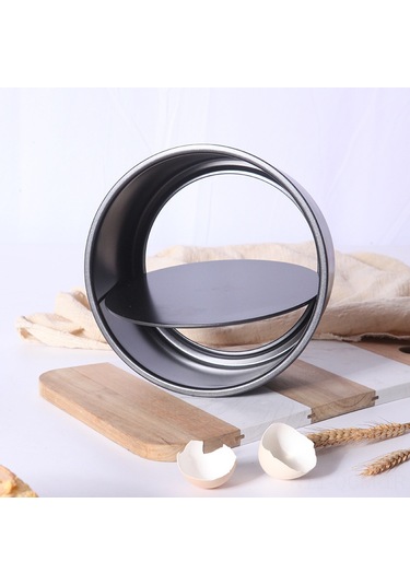 Qingmipy 6 İnç Siyah Anodize Alüminyum Kek Kalıbı - Çıkarılabilir Tabanlı, Anti Yapışkan, Sağlıklı Ve Kolay Temizlenir Siyah