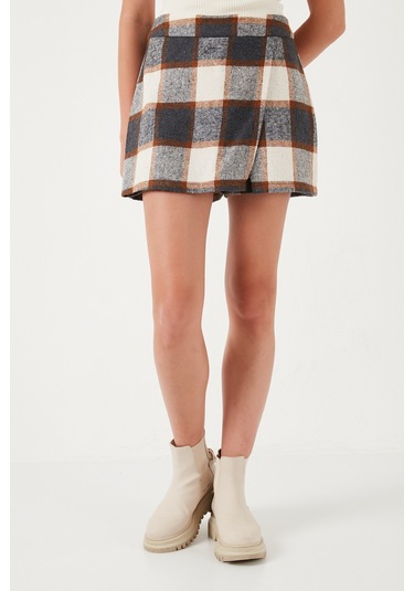 Lela Pamuk Karışımlı Regular Fit Kışlık Bayan Şort Etek 61100015 Gri